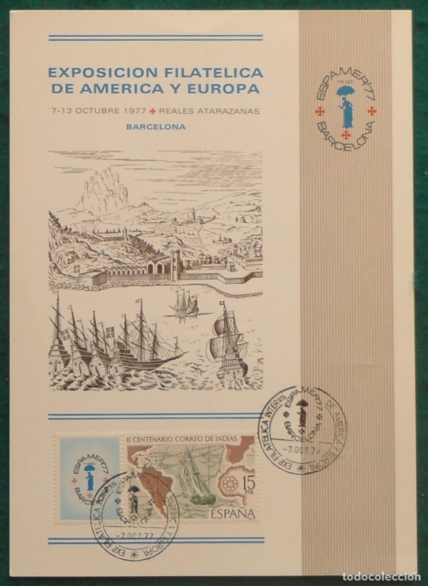 Sellos: 1977-ESPA&Ntilde;A-RECUERDOS FILATELICOS-EXPOSICIONES Y HOMENAJES-VER FOTO-HOJITAS-HOJAS Y TARJETAS