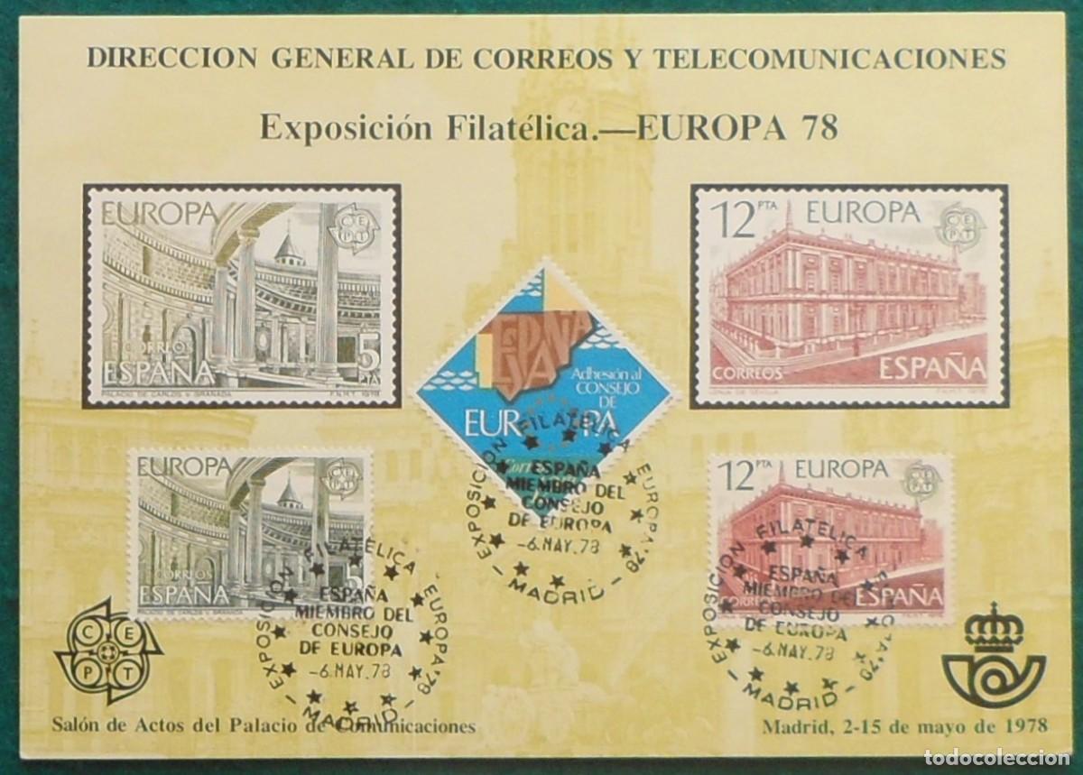 Sellos: 1978-ESPA&Ntilde;A-RECUERDOS FILATELICOS-EXPOSICIONES Y HOMENAJES-VER FOTO-HOJITAS-HOJAS Y TARJETAS