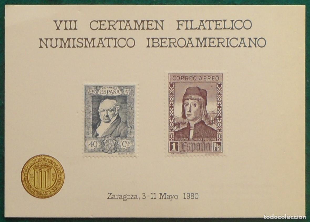 Sellos: 1980-ESPA&Ntilde;A-RECUERDOS FILATELICOS-EXPOSICIONES Y HOMENAJES-VER FOTO-HOJITAS-HOJAS Y TARJETAS