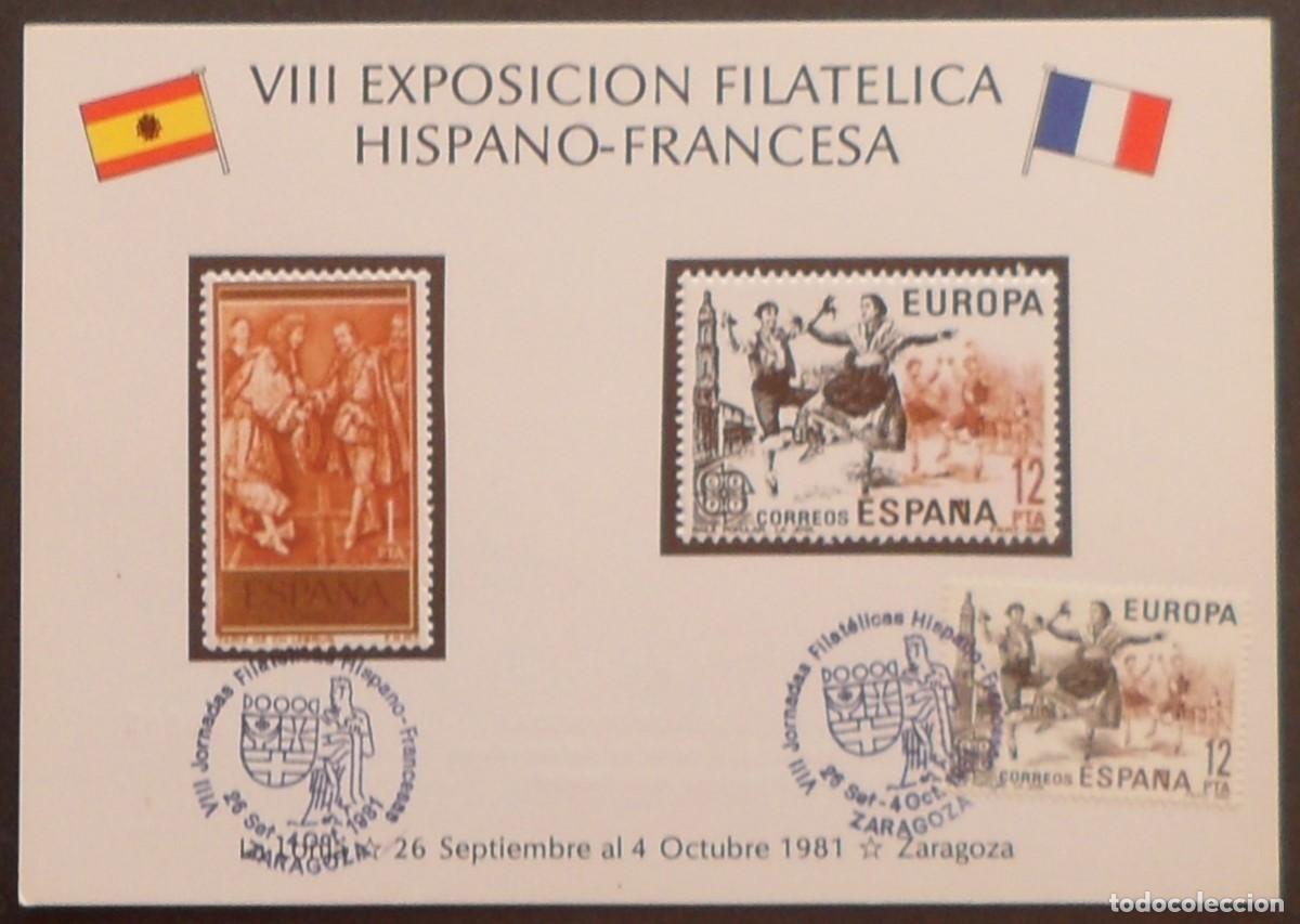 Sellos: 1981-ESPA&Ntilde;A-RECUERDOS FILATELICOS-EXPOSICIONES Y HOMENAJES-VER FOTO-HOJITAS-HOJAS Y TARJETAS