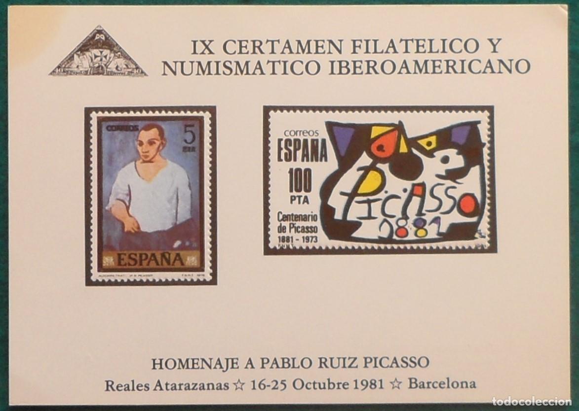 Sellos: 1981-ESPA&Ntilde;A-RECUERDOS FILATELICOS-EXPOSICIONES Y HOMENAJES-VER FOTO-HOJITAS-HOJAS Y TARJETAS