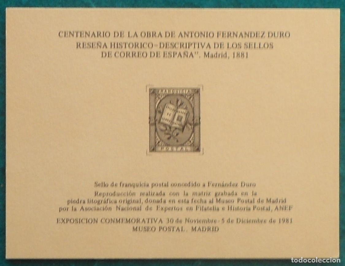 Sellos: 1981-ESPA&Ntilde;A-RECUERDOS FILATELICOS-EXPOSICIONES Y HOMENAJES-VER FOTO-HOJITAS-HOJAS Y TARJETAS