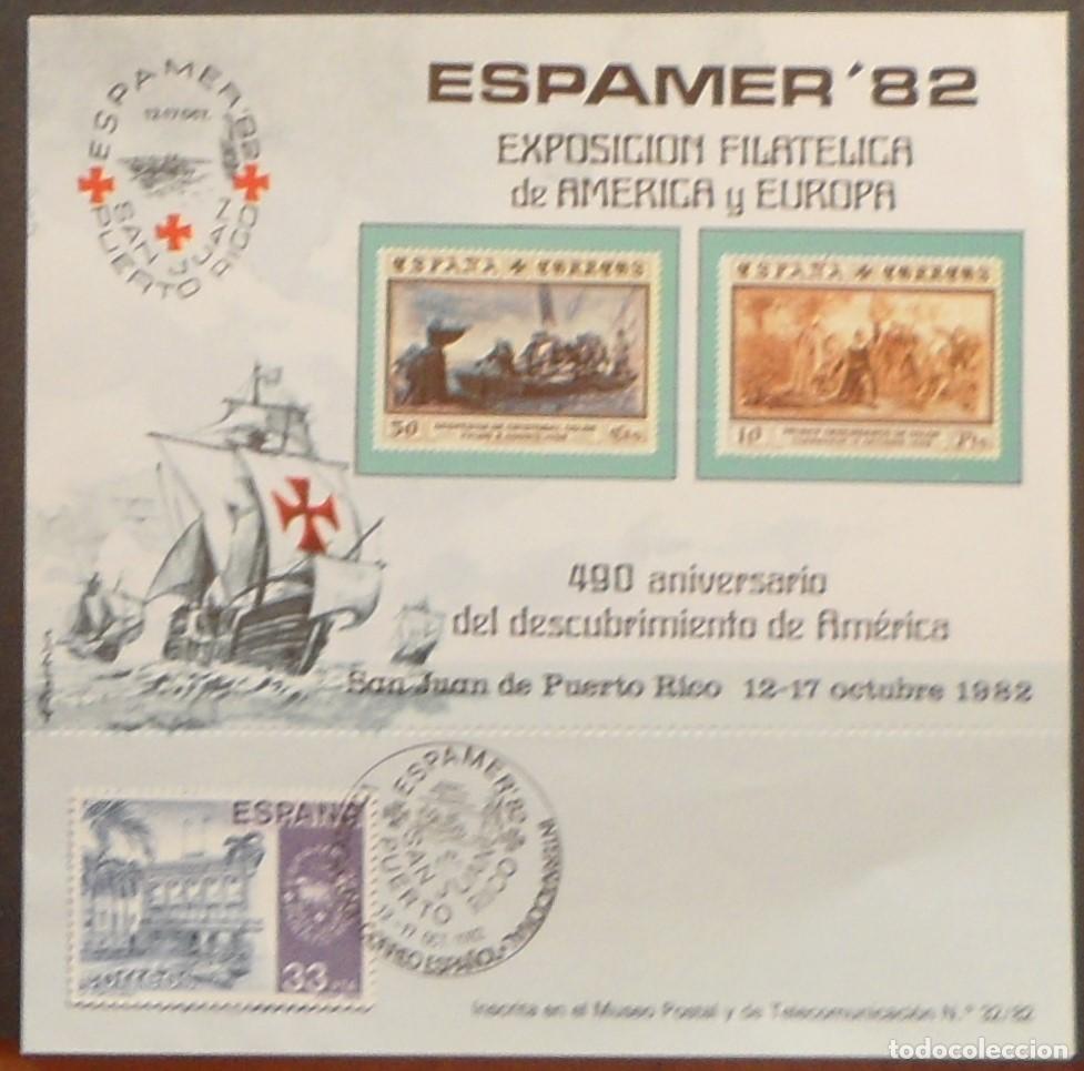 Sellos: 1982-ESPA&Ntilde;A-RECUERDOS FILATELICOS-EXPOSICIONES Y HOMENAJES-VER FOTO-HOJITAS-HOJAS Y TARJETAS