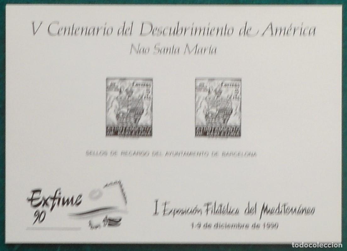 Sellos: 1990-ESPA&Ntilde;A-RECUERDOS FILATELICOS-EXPOSICIONES Y HOMENAJES-VER FOTO-HOJITAS-HOJAS Y TARJETAS