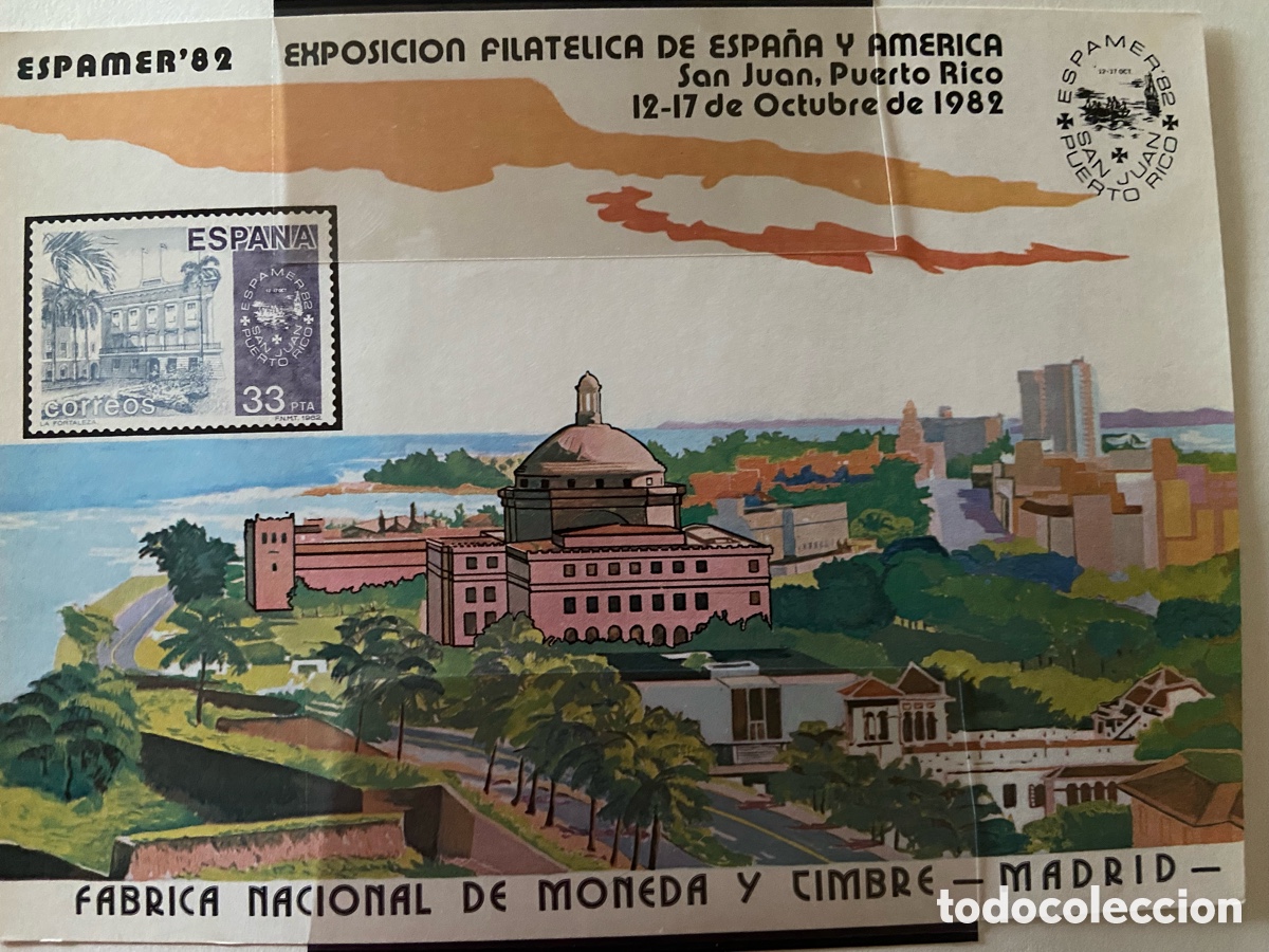 Sellos: ESPAMER 82.PUERTO RICO. TARJETA FNMT. NNUEVA