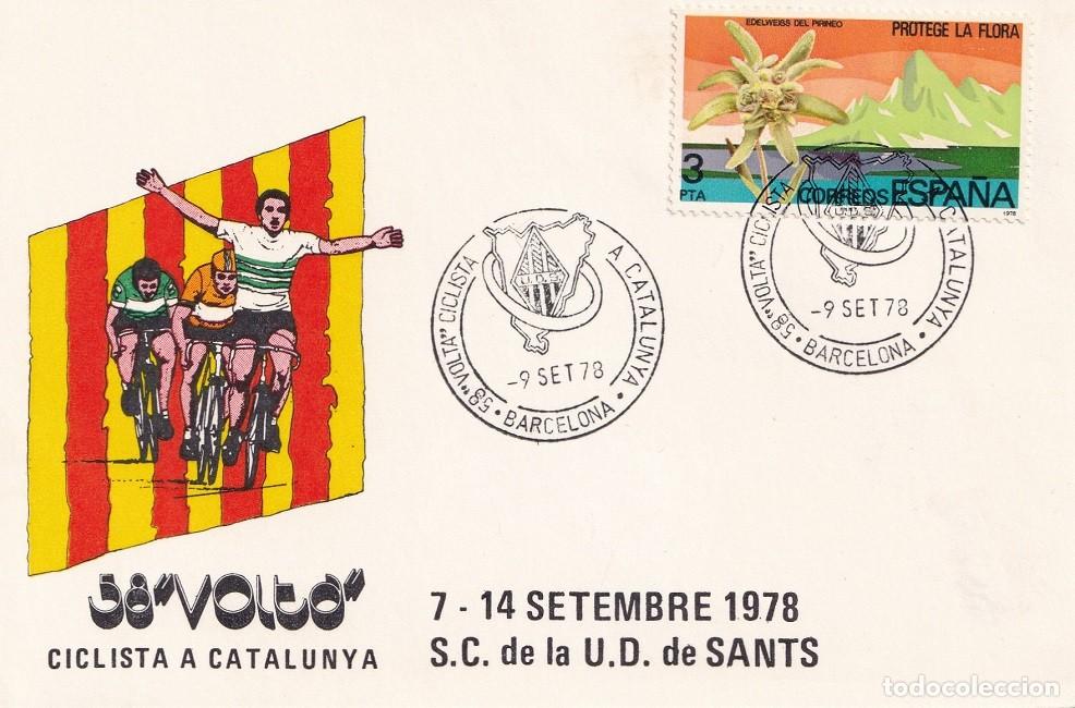 Sellos: Tarjeta Barcelona 1978 - 58 Volta Ciclista a Catalunya - S.C. de la U.D de Sants