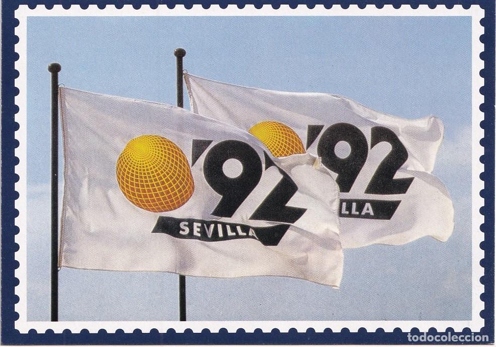 Sellos: Tarjeta publicitaria - Serie A 1 Banderas Expo 92 - Exposici&oacute;n Filat&eacute;lica Rumbo al 92 Sevilla