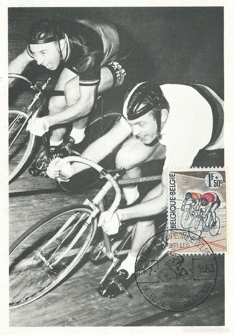 Sellos: 1963. B&Eacute;LGICA/BELGIUM. M&Aacute;XIMA/MAXIMUM CARD. CICLISMO/CYCLING/CYCLISME. YT 1255. DEPORTES/SPORTS.