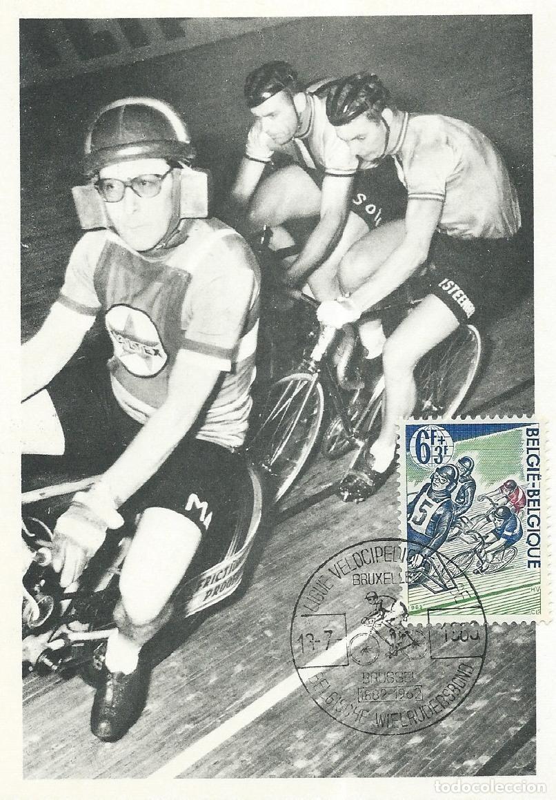 Sellos: 1963. B&Eacute;LGICA/BELGIUM. M&Aacute;XIMA/MAXIMUM CARD. CICLISMO/CYCLING/CYCLISME. YT 1258. DEPORTES/SPORTS.