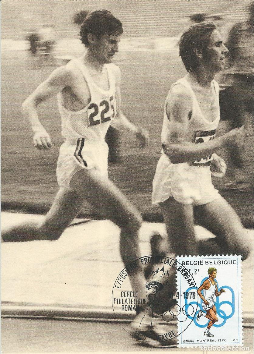 Sellos: 1976. B&Eacute;LGICA/BELGIUM. M&Aacute;XIMA/MAXIMUM CARD. JJ. OO. MONTREAL. YT 1796. DEPORTES/SPORTS. ATLETISMO.
