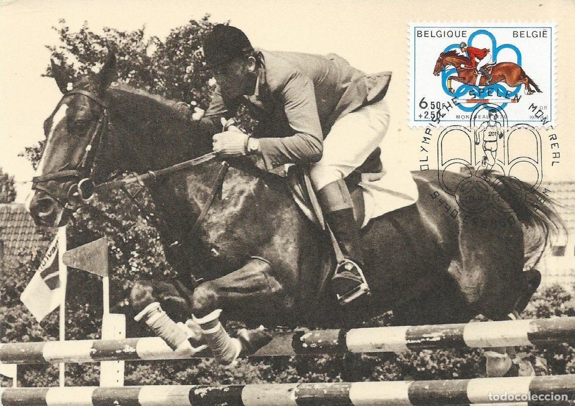 Sellos: 1976. B&Eacute;LGICA/BELGIUM. M&Aacute;XIMA/MAXIMUM CARD. JJ. OO. MONTREAL. YT 1797. DEPORTES/SPORTS. H&Iacute;PICA.