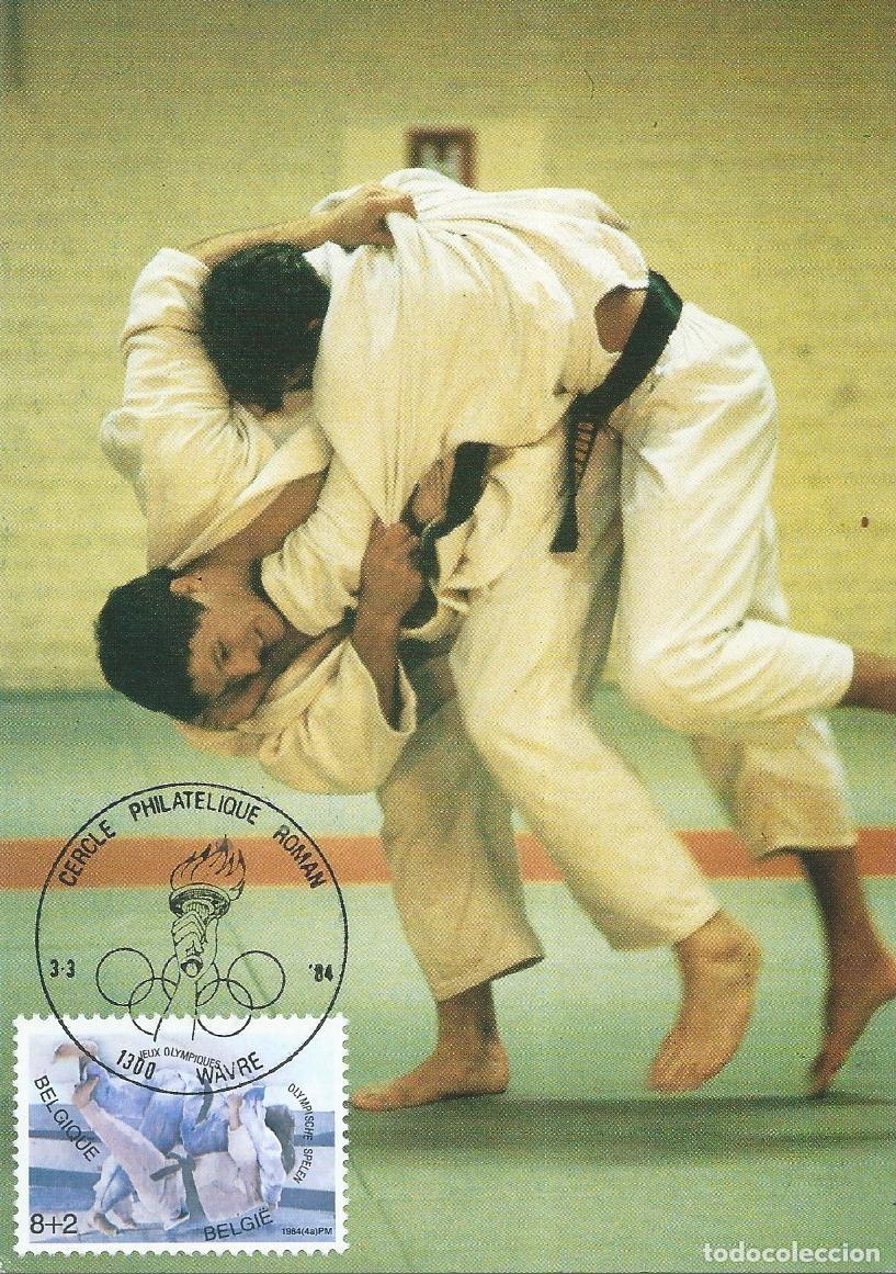 Sellos: 1984. B&Eacute;LGICA/BELGIUM. M&Aacute;XIMA/MAXIMUM CARD. JUDO. JUEGOS OL&Iacute;MPICOS L. A. YT 2118. DEPORTES/SPORTS.
