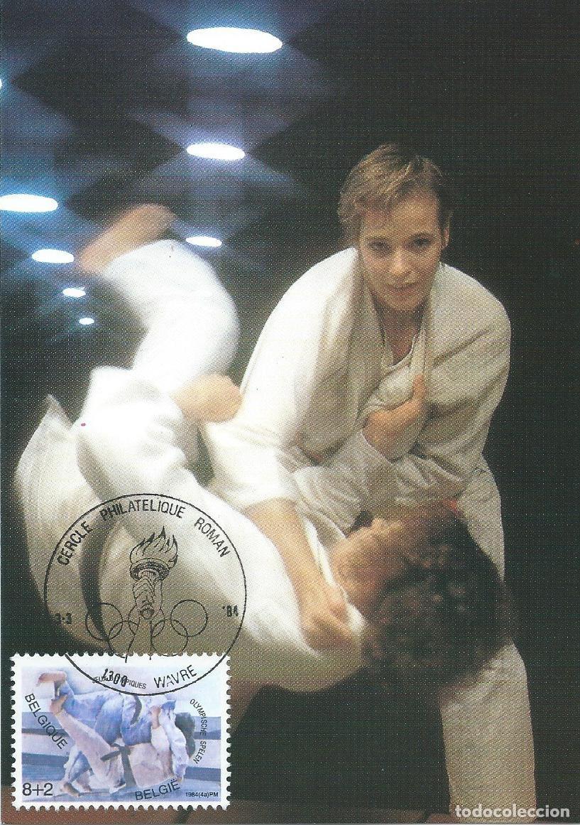 Sellos: 1984. B&Eacute;LGICA/BELGIUM. M&Aacute;XIMA/MAXIMUM CARD. JUDO. JUEGOS OL&Iacute;MPICOS L. A. YT 2118. DEPORTES/SPORTS.