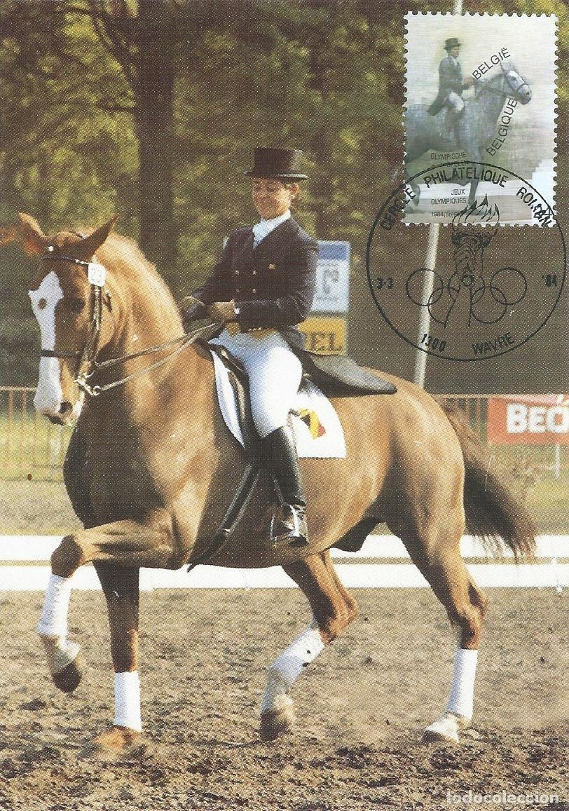Sellos: 1984. B&Eacute;LGICA/BELGIUM. M&Aacute;XIMA/MAXIMUM CARD. H&Iacute;PICA/EQUESTRIAN. JJ. OO. YT 2121. DEPORTES/SPORTS.