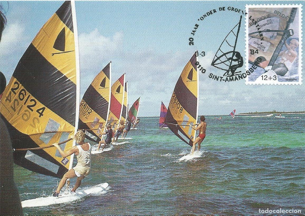 Sellos: 1984. B&Eacute;LGICA/BELGIUM. M&Aacute;XIMA/MAXIMUM CARD. VELA/YACHTING. YT 2119. JJ. OO. L.A. DEPORTES/SPORTS.