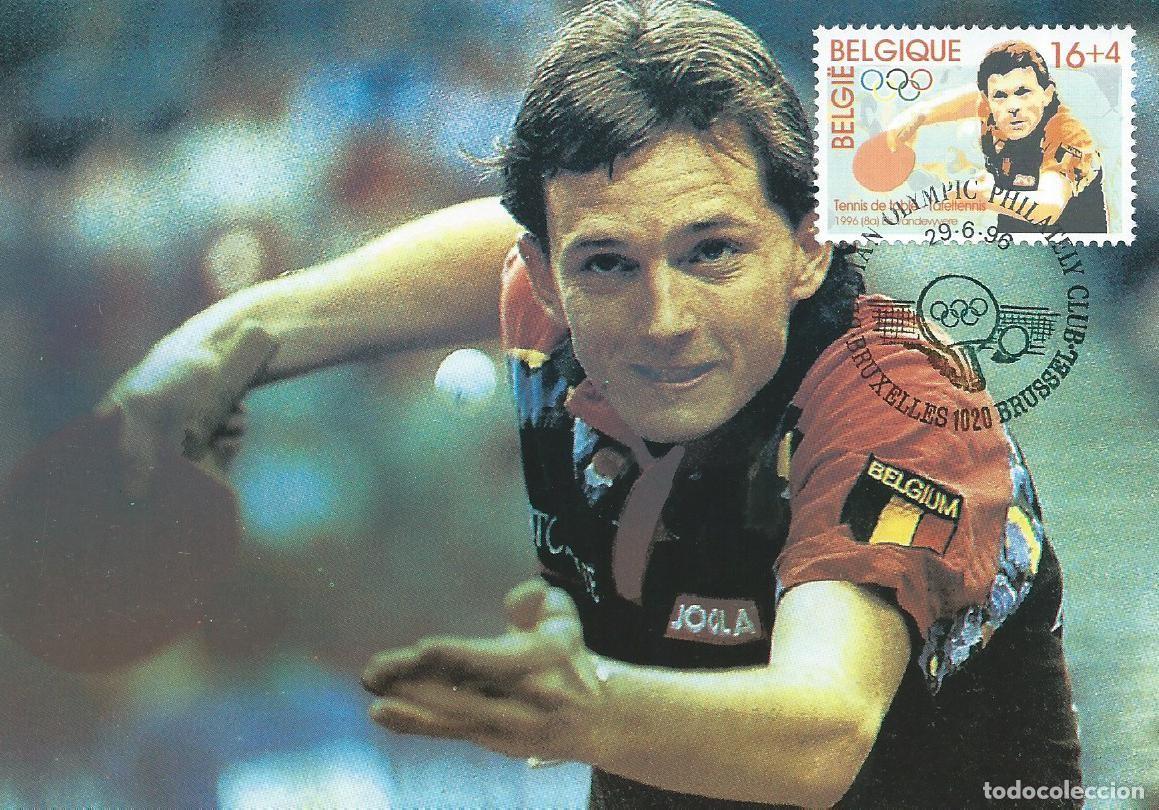 Briefmarken: 1996. B&Eacute;LGICA/BELGIUM. M&Aacute;XIMA/MAXIMUM CARD. TENIS DE MESA. YT 2652. JJ. OO. ATLANTA. DEPORTES/SPORTS