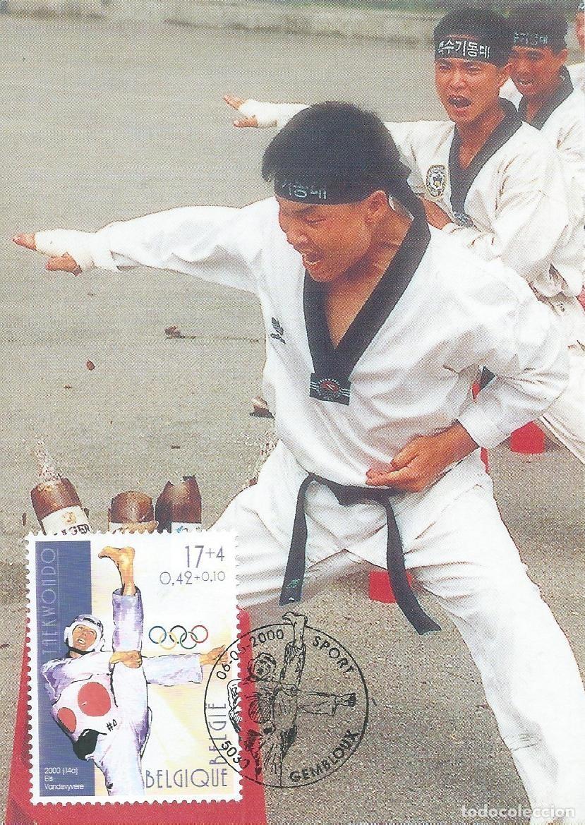 Briefmarken: 2000. B&Eacute;LGICA/BELGIUM. M&Aacute;XIMA/MAXIMUM CARD. TAEKWONDO. YVERT 2907. DEPORTES/SPORTS.