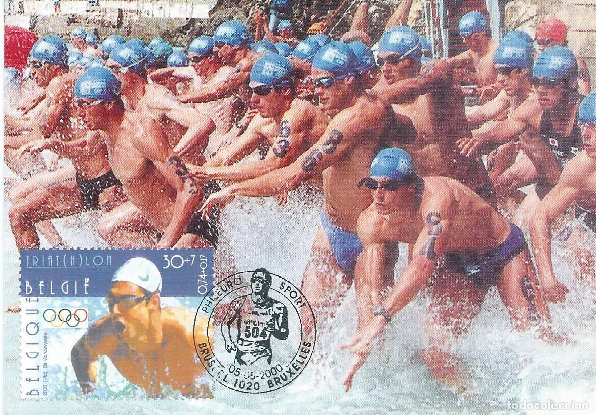 Briefmarken: 2000. B&Eacute;LGICA/BELGIUM. M&Aacute;XIMA/MAXIMUM CARD. NATACI&Oacute;N/SWIMMING. YVERT 2909. DEPORTES/SPORTS.