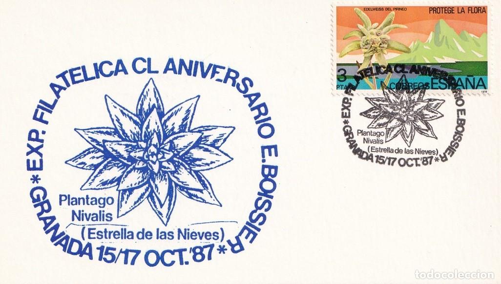 Sellos: Tarjeta Granada 1978 - Exp Filat&eacute;lica CL Aniversario E. Boissier Estrella de las Nieves - Curiosidad