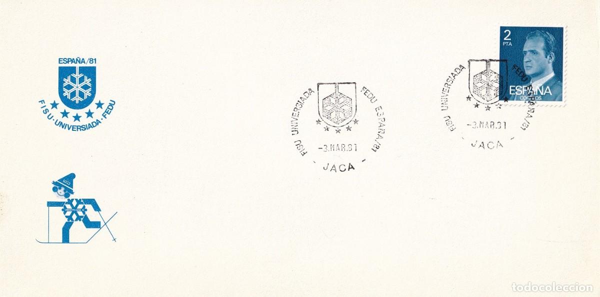 Sellos: Tarjeta Jaca 1981 - FISU Universiada FEDU Espa&ntilde;a 81 - Matasellos especiales