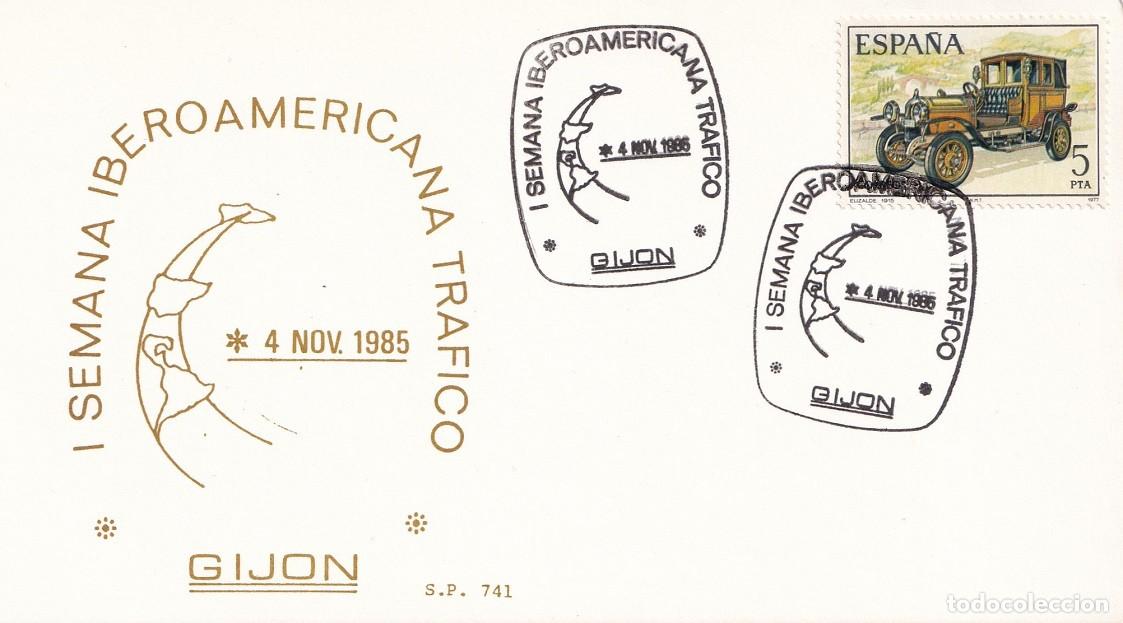 Briefmarken: Tarjeta conmemorativa - I Semana Iberoamericana tr&aacute;fico Gij&oacute;n 4 Nov. 1985 - Matasellos especial