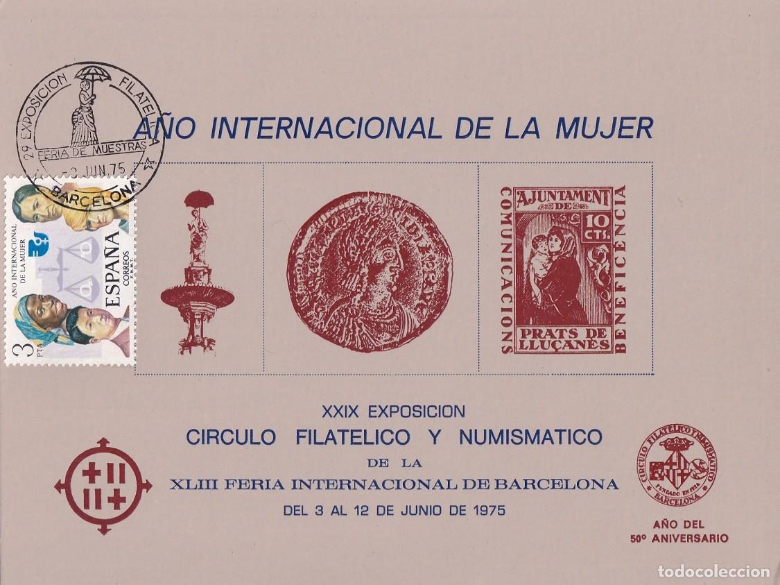 Sellos: Tarjeta numerada - A&ntilde;o Internacional de la Mujer 1975 - XXIX Exposici&oacute;n C&iacute;rculo Filat&eacute;lico y Numism&aacute;