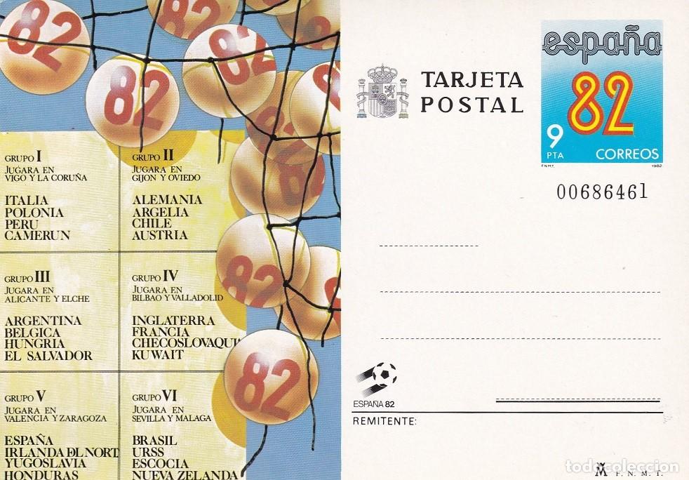 Sellos: Tarjeta entero postal Espa&ntilde;a 82 - Sorteo Grupos Mundial 1982 - Numerada