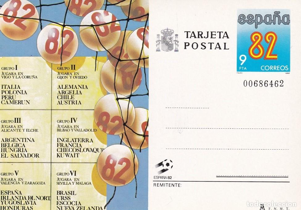 Sellos: Tarjeta entero postal Espa&ntilde;a 82 - Sorteo Grupos Mundial 1982 - Numerada