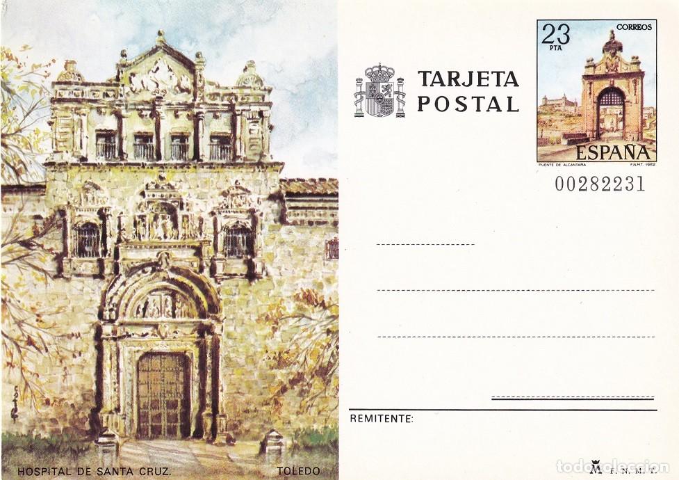 Sellos: Tarjeta entero postal Hospital de Santa Cruz - Toledo - Numerada