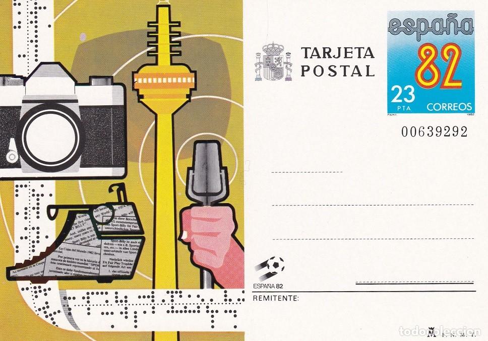 Sellos: Tarjeta entero postal Espa&ntilde;a 82 - FIFA Logotipo y actividades informativas Copa Mundial F&uacute;tbol 1982