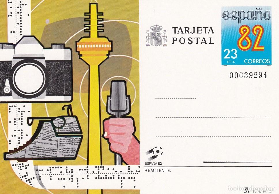 Sellos: Tarjeta entero postal Espa&ntilde;a 82 - FIFA Logotipo y actividades informativas Copa Mundial F&uacute;tbol 1982