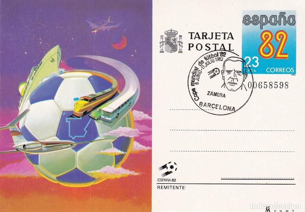 Sellos: Tarjeta entero postal Espa&ntilde;a 82 Medios de transporte - Copa Mundial de F&uacute;tbol de 1982 - Zamora