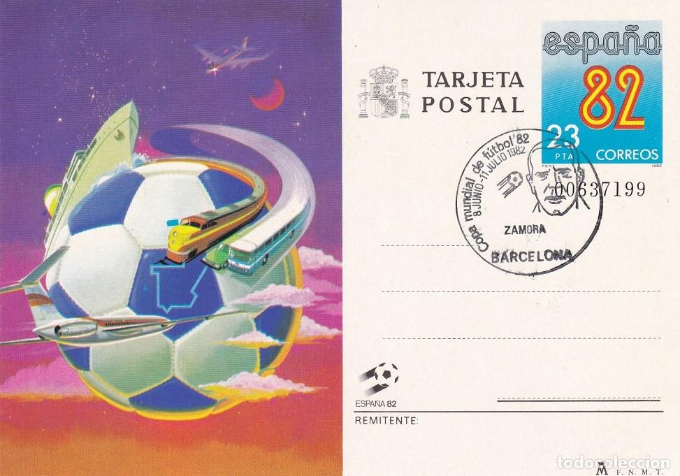 Sellos: Tarjeta entero postal Espa&ntilde;a 82 Medios de transporte - Copa Mundial de F&uacute;tbol de 1982 - Zamora