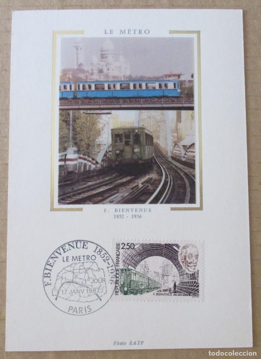 Briefmarken: 2 Tarjetas filat&eacute;licas con sello franc&eacute;s antiguo, matasellos de primer d&iacute;a de circulaci&oacute;n.