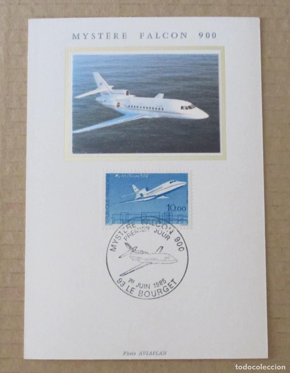 Briefmarken: Tarjeta filat&eacute;lica Mystere Falcon 900 sello franc&eacute;s antiguo matasellos de primer d&iacute;a de circulaci&oacute;n