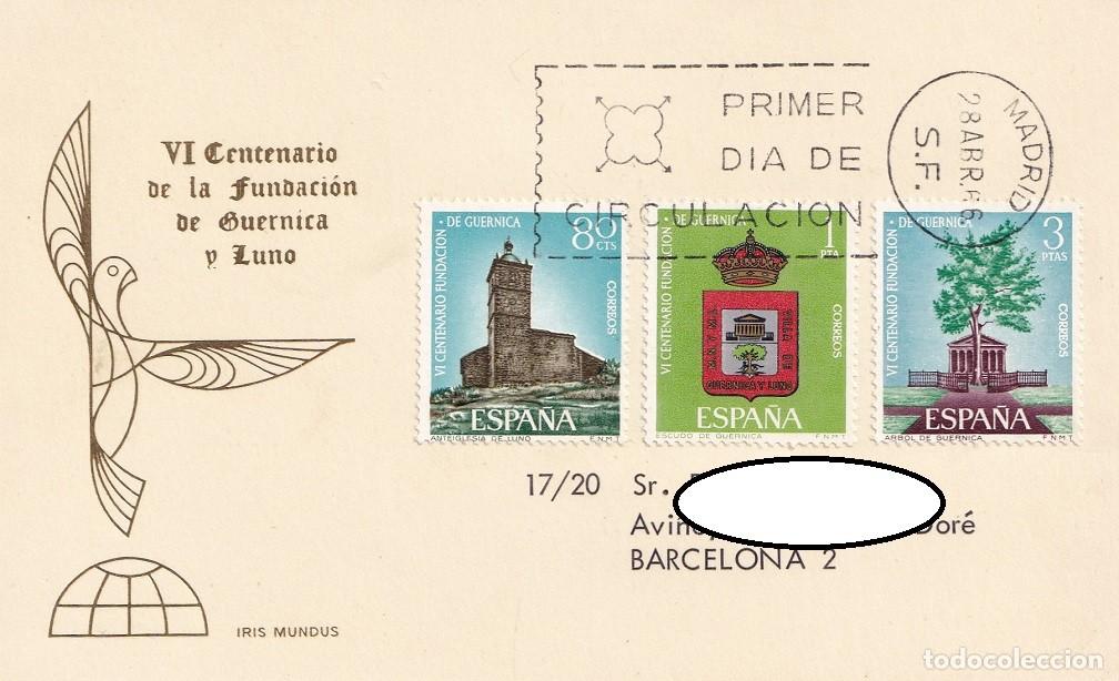 Stamps: Tarjeta Madrid 1966 - VI Centenario de la Fundaci&oacute;n de Guernica y Luno