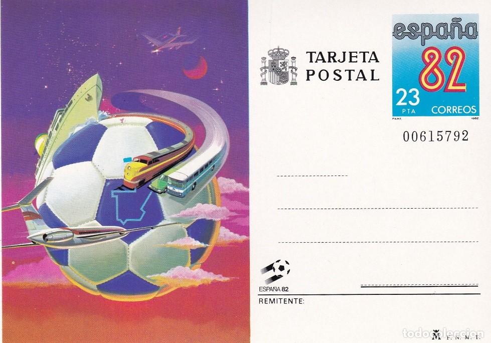 Sellos: Tarjeta entero postal Espa&ntilde;a 82 Medios de transporte - Copa Mundial de F&uacute;tbol de 1982 - Numerada