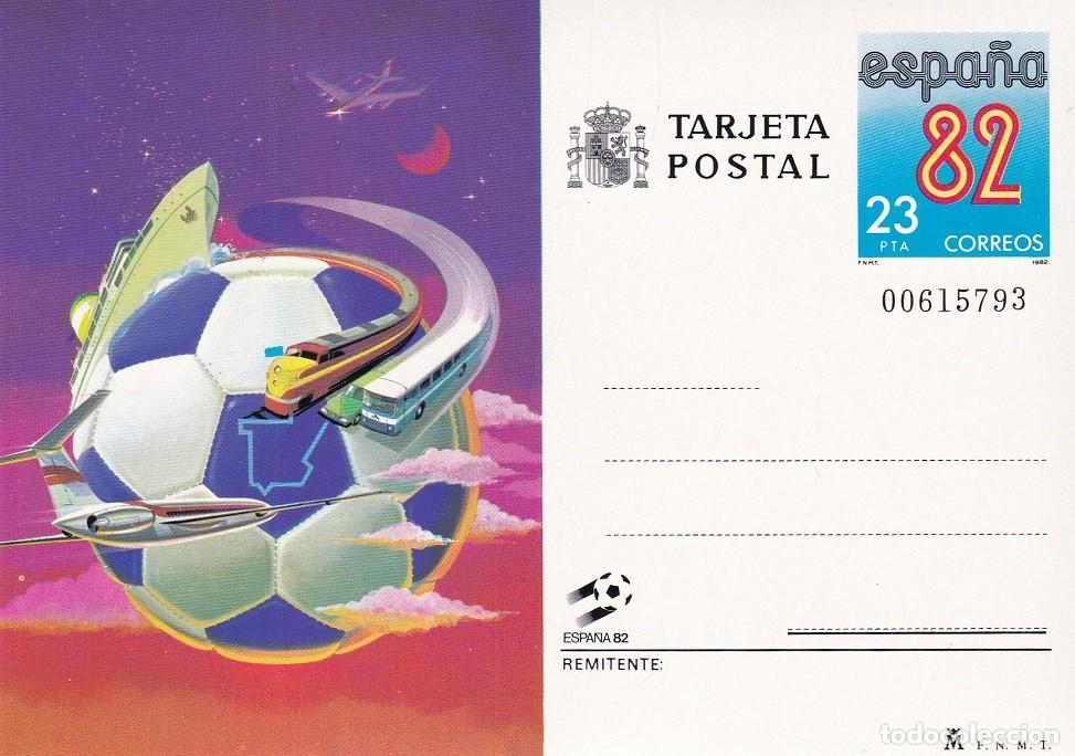 Sellos: Tarjeta entero postal Espa&ntilde;a 82 Medios de transporte - Copa Mundial de F&uacute;tbol de 1982 - Numerada