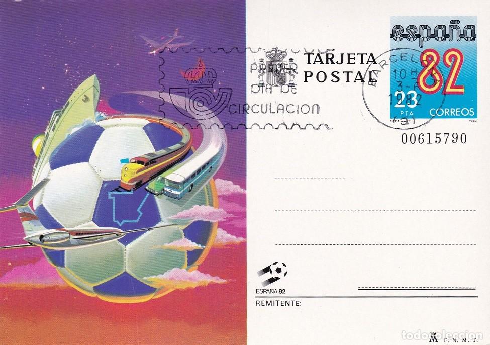 Sellos: Tarjeta entero postal Espa&ntilde;a 82 Medios de transporte - Copa Mundial de F&uacute;tbol de 1982 - Numerada