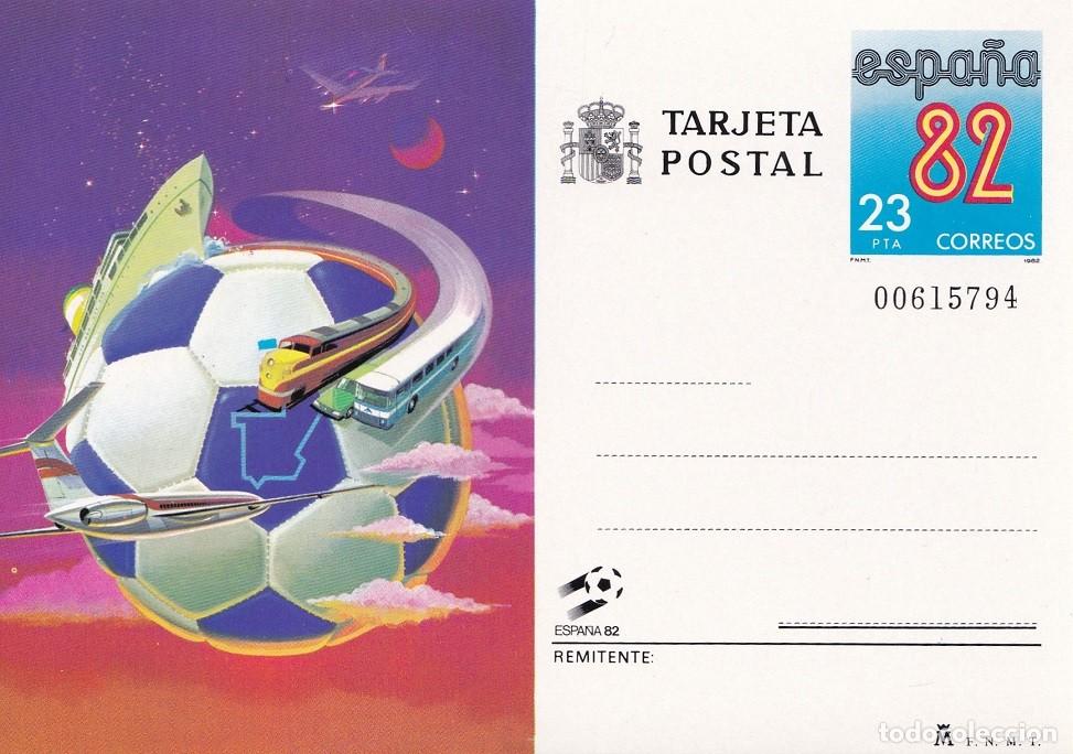 Sellos: Tarjeta entero postal Espa&ntilde;a 82 Medios de transporte - Copa Mundial de F&uacute;tbol de 1982 - Numerada
