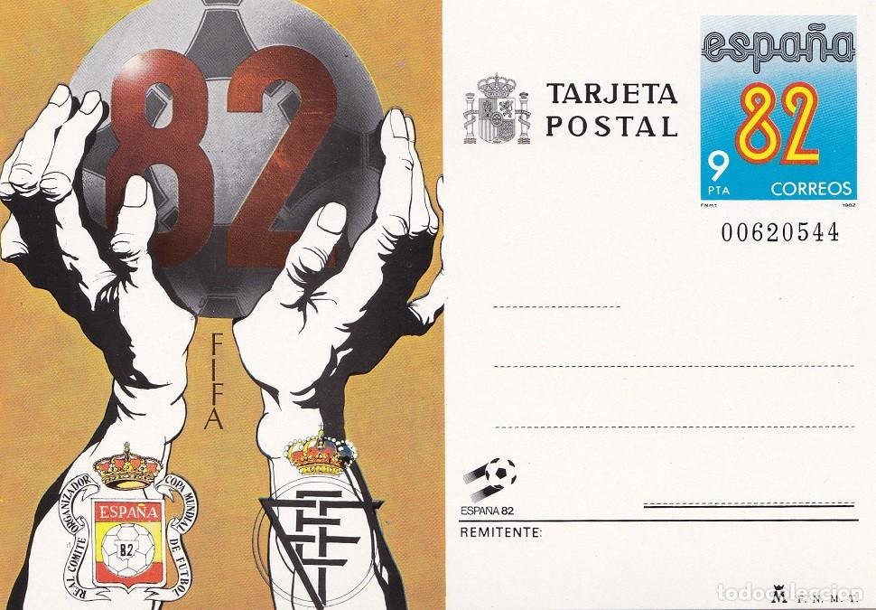 Sellos: Tarjeta entero postal Espa&ntilde;a 82 FIFA Esfuerzo organizado - Copa Mundial de F&uacute;tbol de 1982 - Numerada