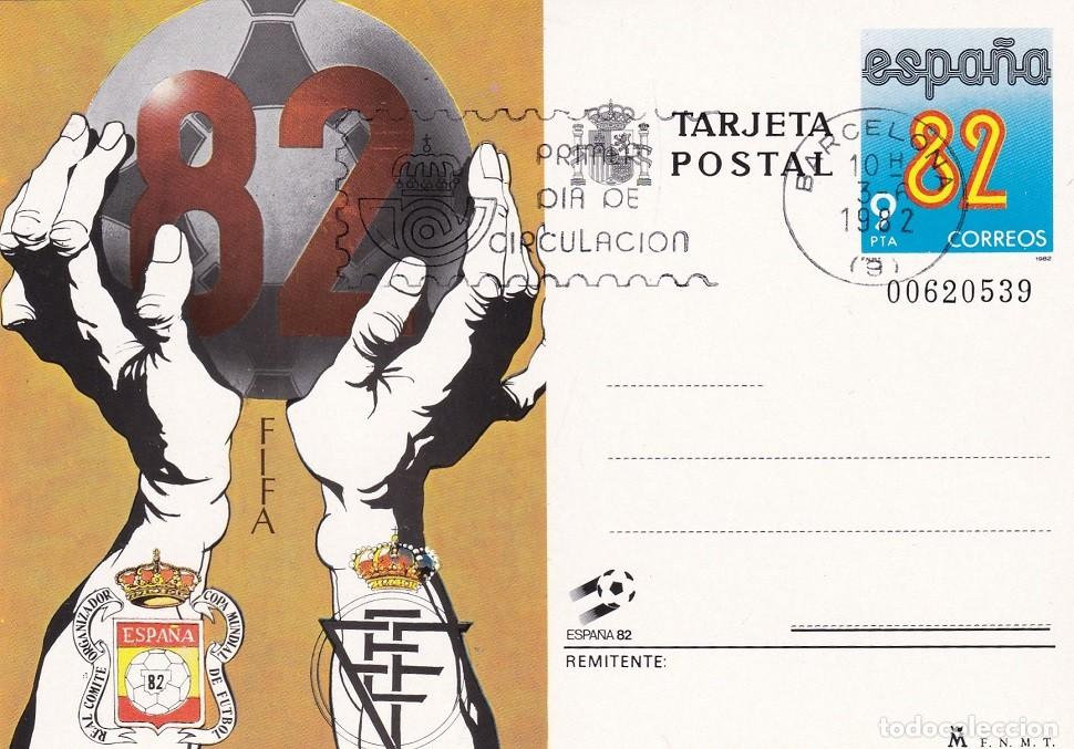 Sellos: Tarjeta entero postal Espa&ntilde;a 82 FIFA Esfuerzo organizado - Copa Mundial de F&uacute;tbol de 1982 - Numerada
