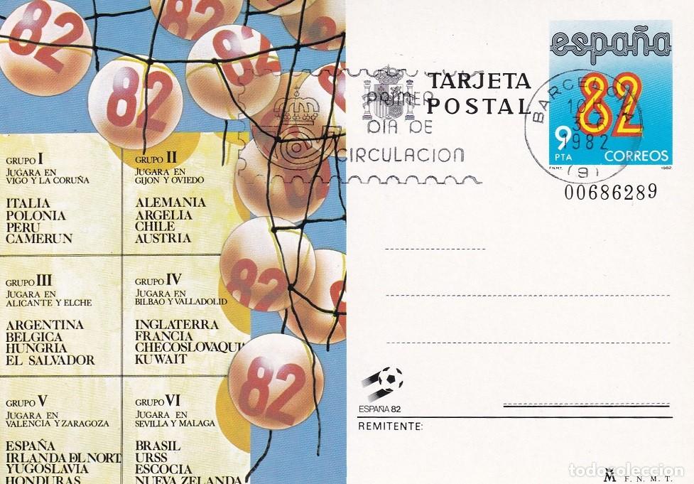 Sellos: Tarjeta entero postal Espa&ntilde;a 82 - Sorteo Grupos Mundial 1982 - Numerada