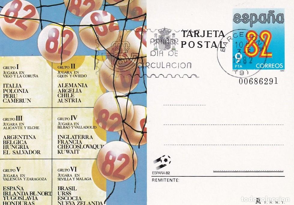 Sellos: Tarjeta entero postal Espa&ntilde;a 82 - Sorteo Grupos Mundial 1982 - Numerada