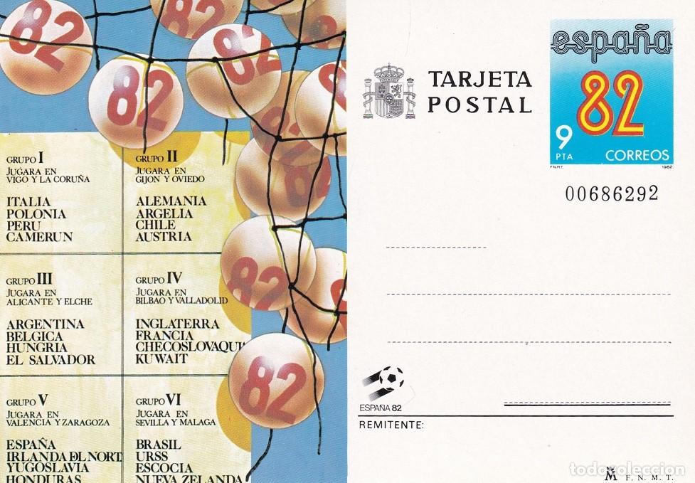 Sellos: Tarjeta entero postal Espa&ntilde;a 82 - Sorteo Grupos Mundial 1982 - Numerada