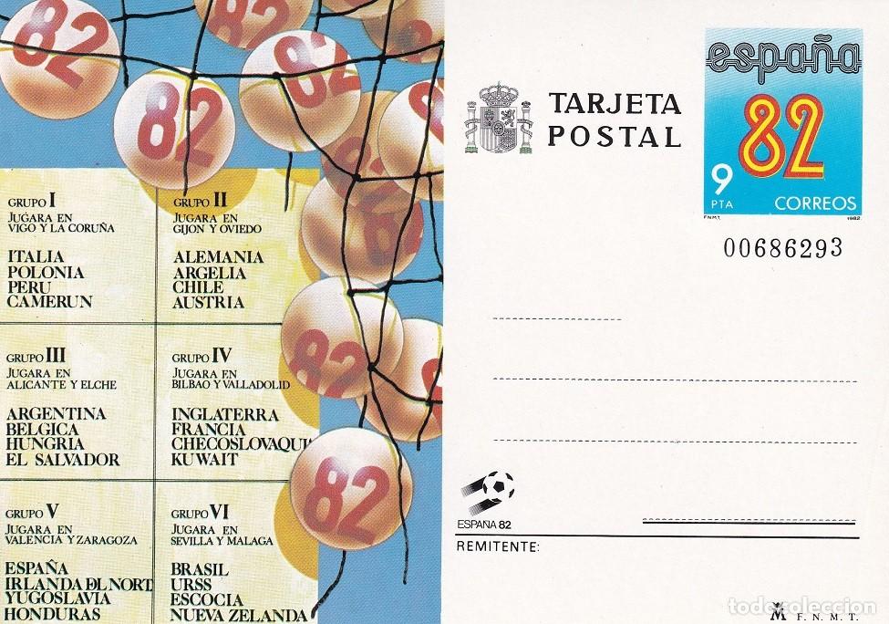 Sellos: Tarjeta entero postal Espa&ntilde;a 82 - Sorteo Grupos Mundial 1982 - Numerada