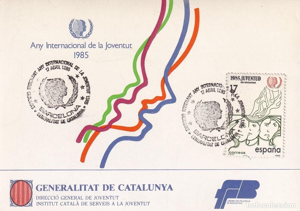 Sellos: Any Internacional de la Joventut 1985 - Generalitat de Catalunya / Congr&eacute;s Mundial sobre la Joventut