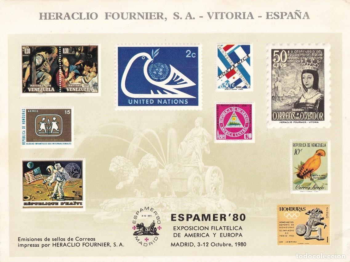 Sellos: Madrid 1980 - Espamer 80 Exposici&oacute;n filat&eacute;lica de Am&eacute;rica y Europa - Heraclio Fournier Vitoria