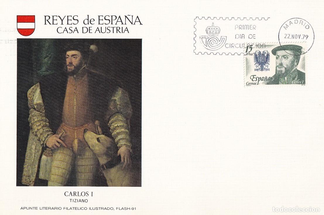 Sellos: Alfil Flash 91 - Primer d&iacute;a Reyes de Espa&ntilde;a Casa de Austria Carlos I - Tiziano - N&ordm; 264 de 1225