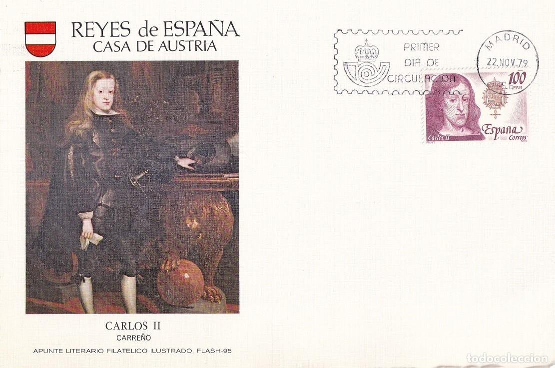 Sellos: Alfil Flash 95 - Primer d&iacute;a Reyes de Espa&ntilde;a Casa de Austria Carlos II - Carre&ntilde;o - N&ordm; 264 de 1225